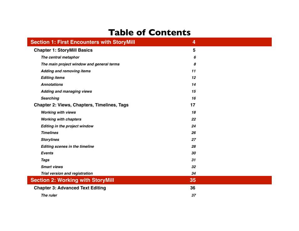 Mariner Software StoryMill for Mac User Manual | Page 2 / 66