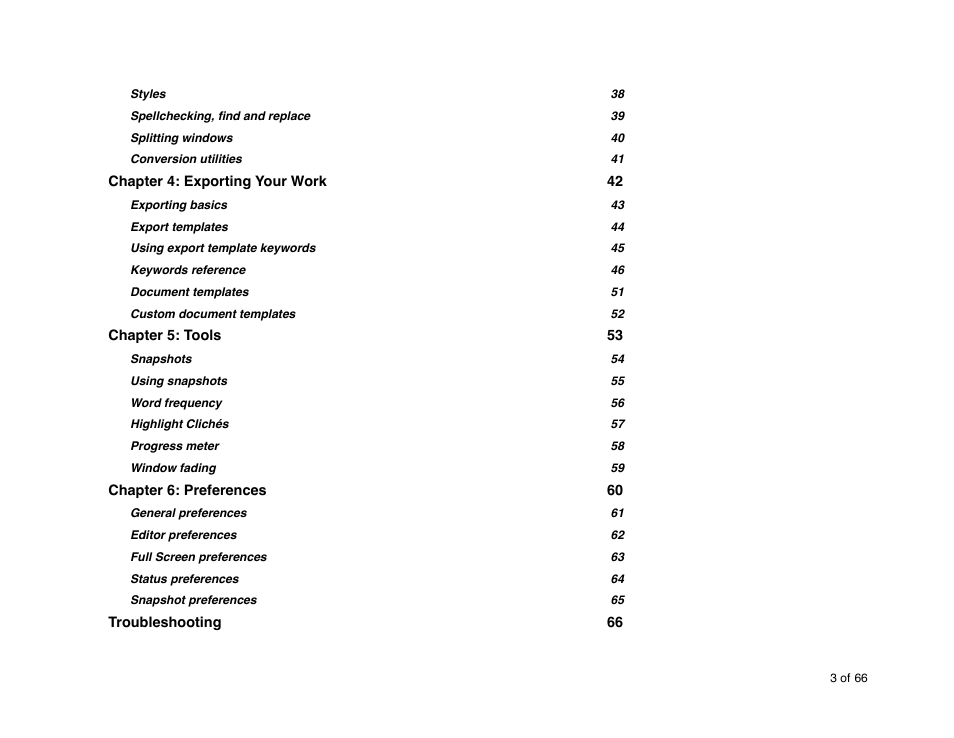 Mariner Software StoryMill for Mac User Manual | Page 3 / 66