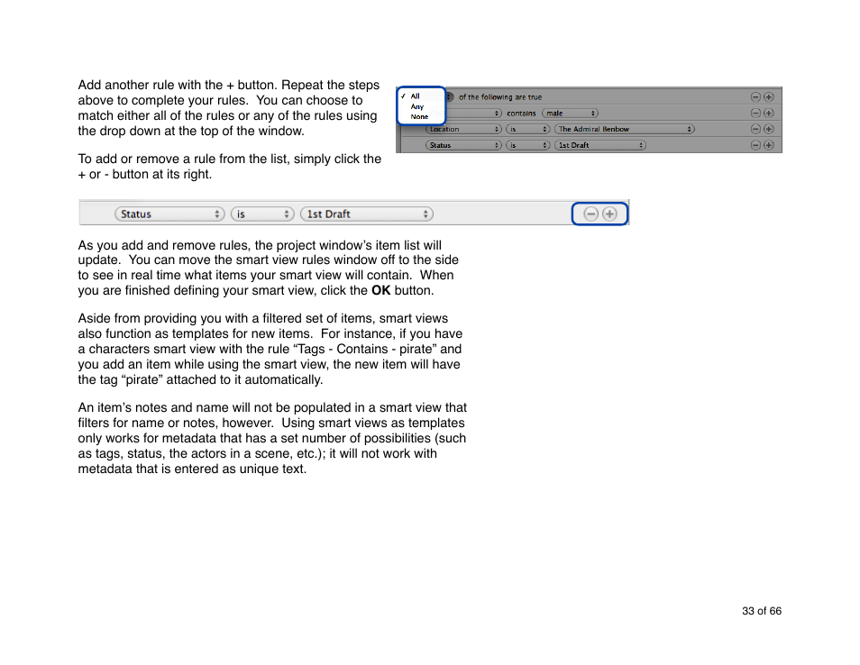 Mariner Software StoryMill for Mac User Manual | Page 33 / 66