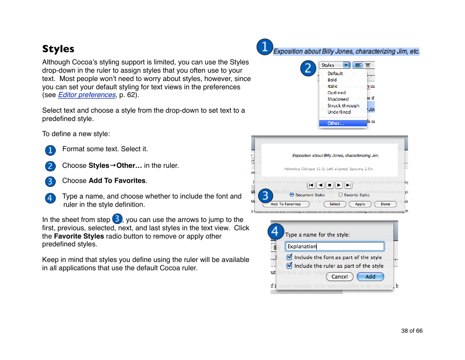 Styles | Mariner Software StoryMill for Mac User Manual | Page 38 / 66