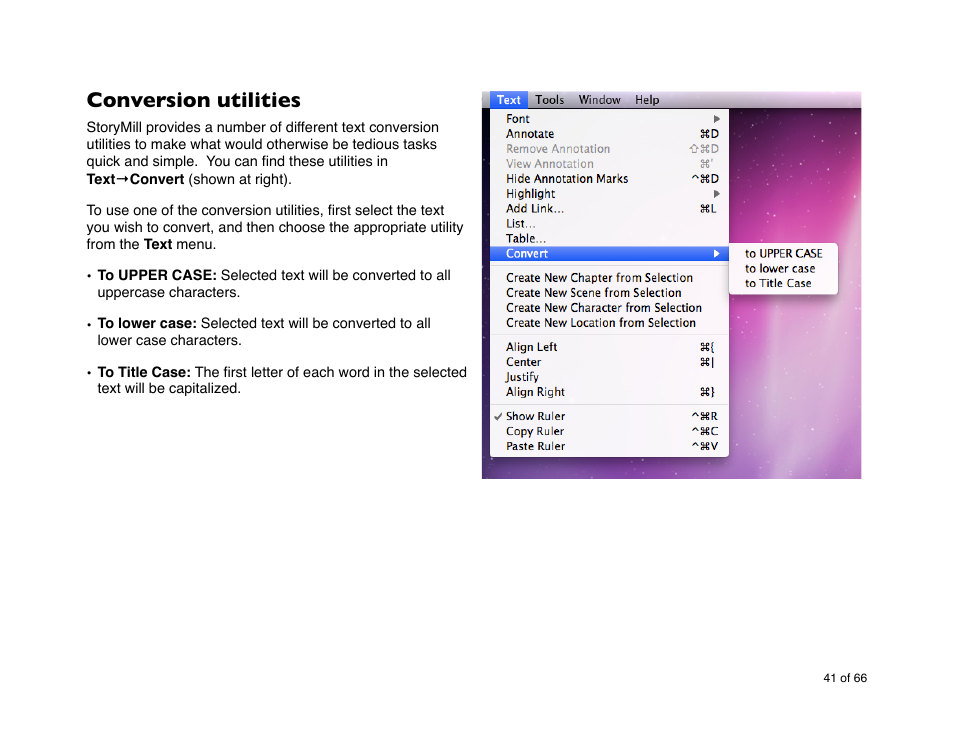 Conversion utilities | Mariner Software StoryMill for Mac User Manual | Page 41 / 66