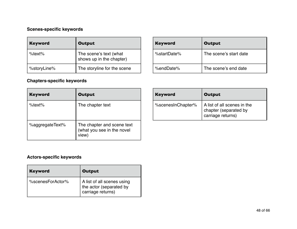 Mariner Software StoryMill for Mac User Manual | Page 48 / 66