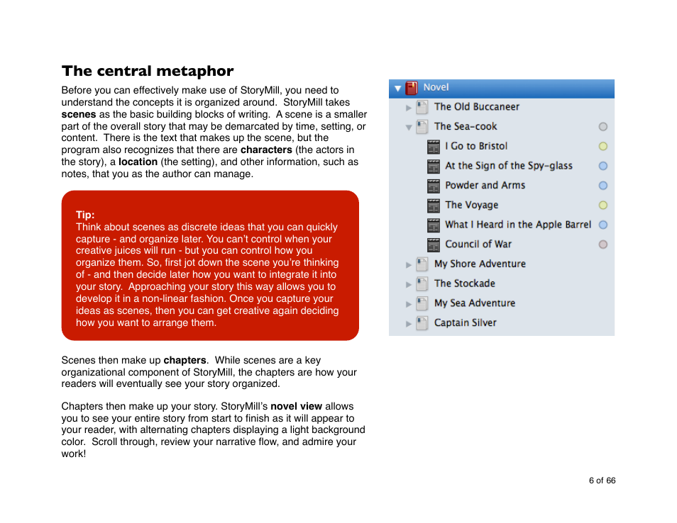 The central metaphor, Storymillʼs central metaphor | Mariner Software StoryMill for Mac User Manual | Page 6 / 66