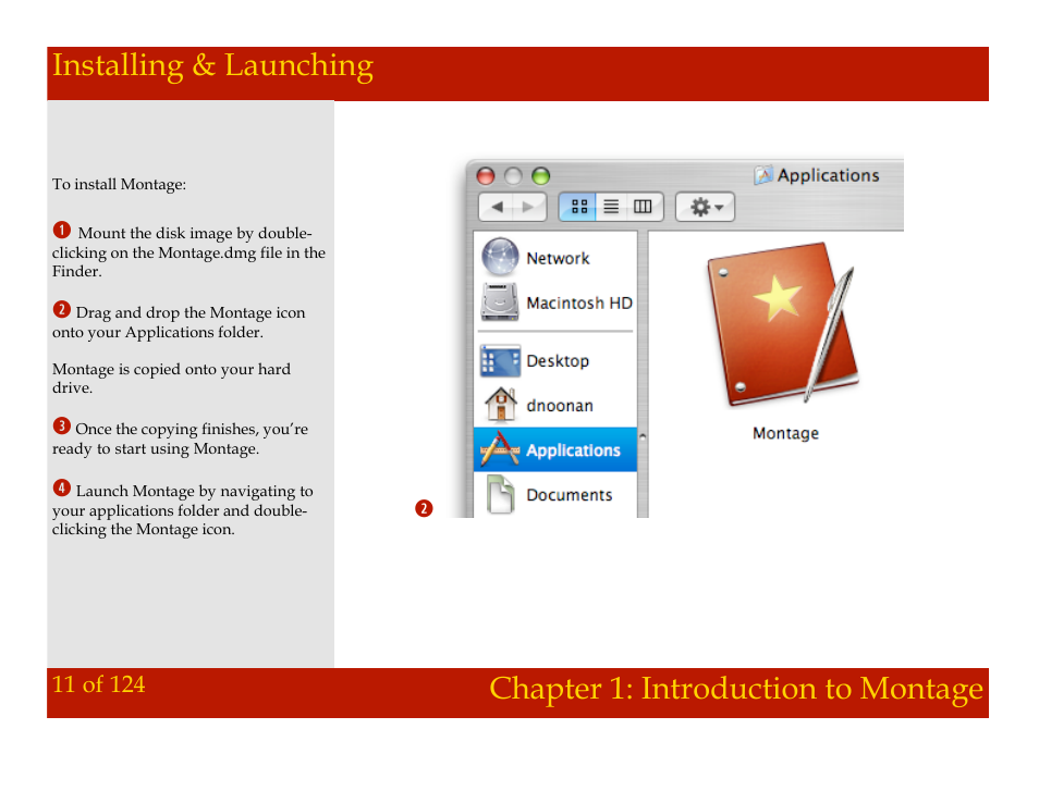 Installing & launching, Chapter 1: introduction to montage | Mariner Software Montage for Mac User Manual | Page 11 / 124