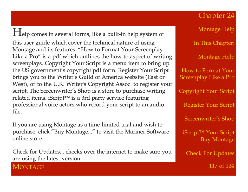Chapter 24 | Mariner Software Montage for Mac User Manual | Page 117 / 124