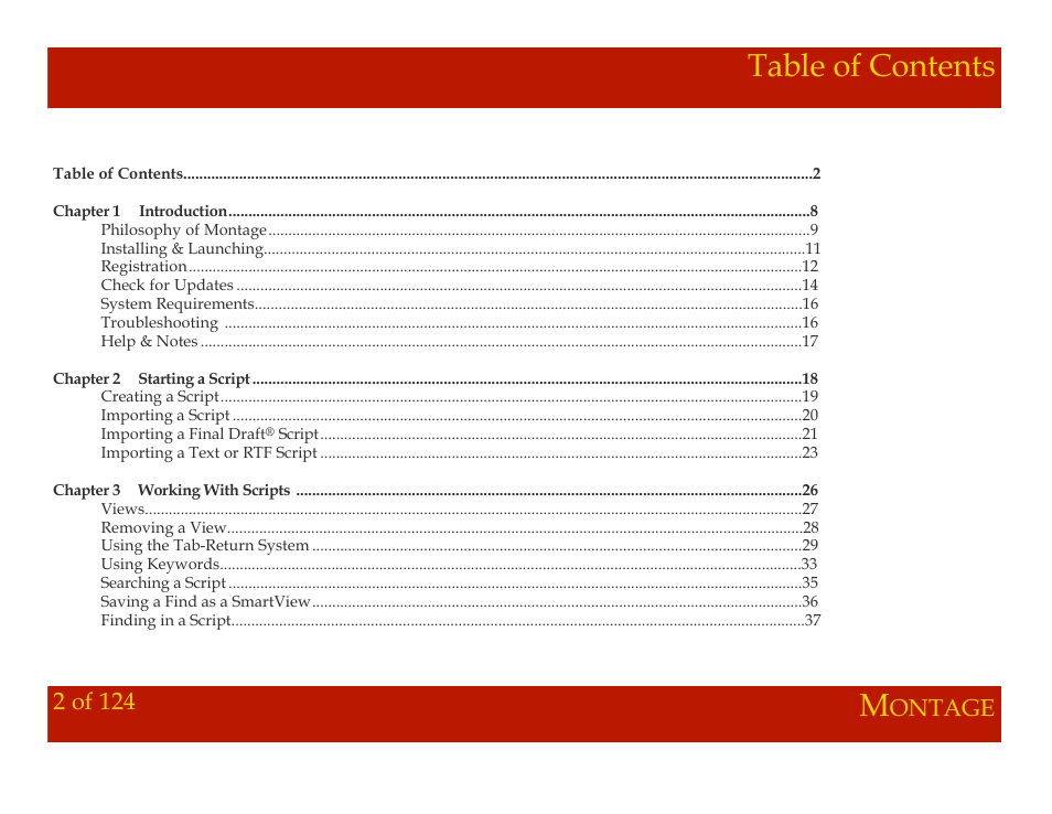 Mariner Software Montage for Mac User Manual | Page 2 / 124
