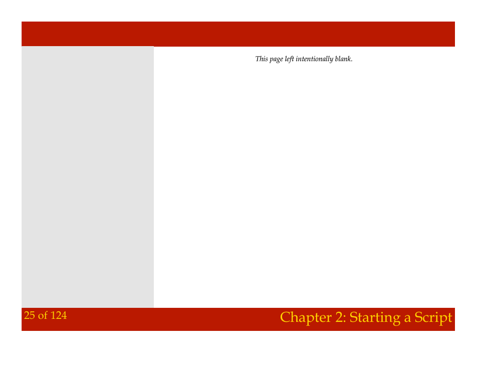 Chapter 2: starting a script | Mariner Software Montage for Mac User Manual | Page 25 / 124