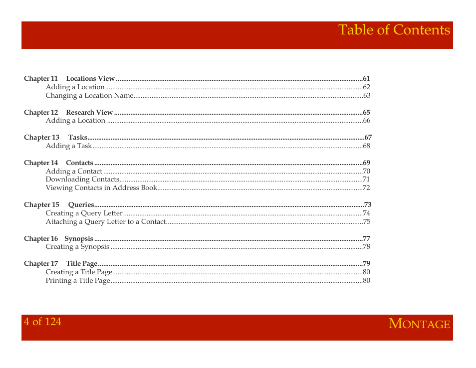 Mariner Software Montage for Mac User Manual | Page 4 / 124