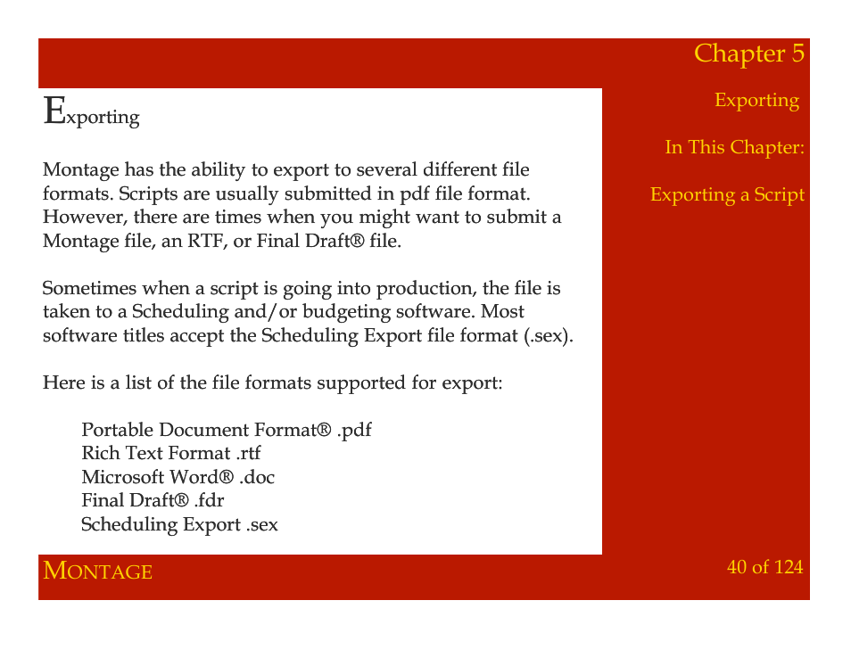 Chapter 5 | Mariner Software Montage for Mac User Manual | Page 40 / 124