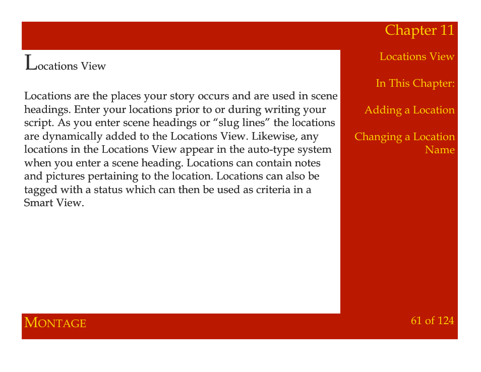 Chapter 11 | Mariner Software Montage for Mac User Manual | Page 61 / 124