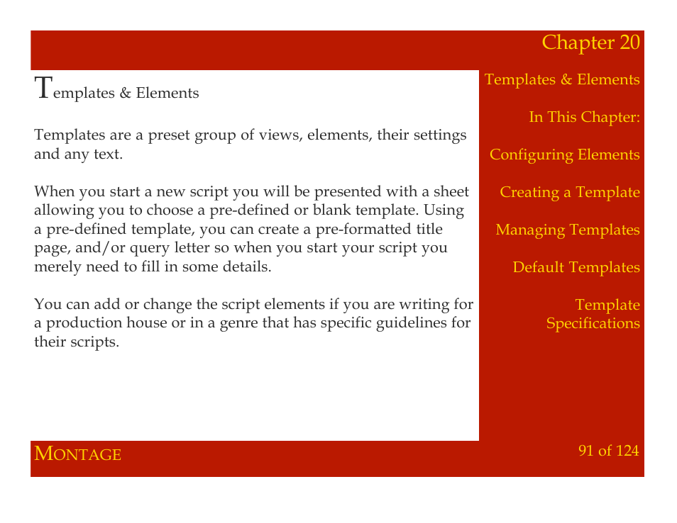 Chapter 20 | Mariner Software Montage for Mac User Manual | Page 91 / 124