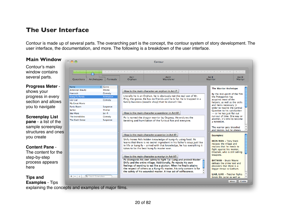 The user interface | Mariner Software Contour for Mac User Manual | Page 20 / 82