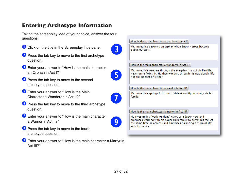 Entering archetype information | Mariner Software Contour for Mac User Manual | Page 27 / 82