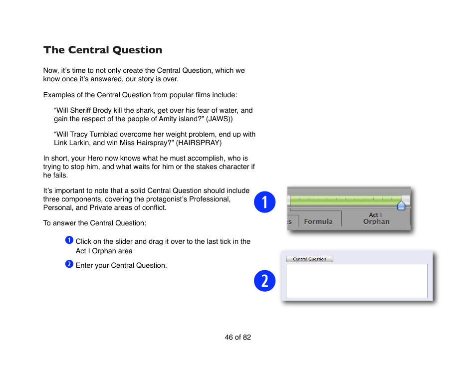 The central question, Reiterating the central question | Mariner Software Contour for Mac User Manual | Page 46 / 82