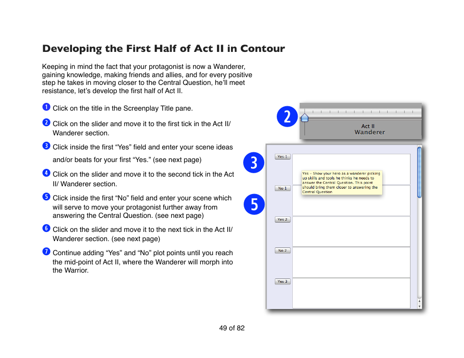 Developing the first half of act ii in contour, W3 5 | Mariner Software Contour for Mac User Manual | Page 49 / 82