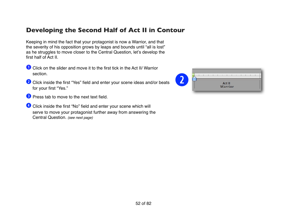 Developing the second half of act ii in contour 52, Developing the second half of act ii in contour | Mariner Software Contour for Mac User Manual | Page 52 / 82