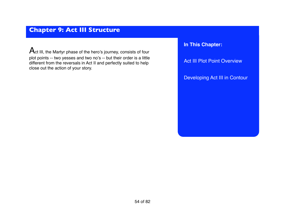 Chapter 9: act iii structure | Mariner Software Contour for Mac User Manual | Page 54 / 82