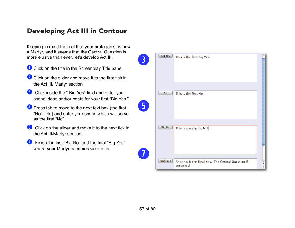 Developing act iii in contour | Mariner Software Contour for Mac User Manual | Page 57 / 82