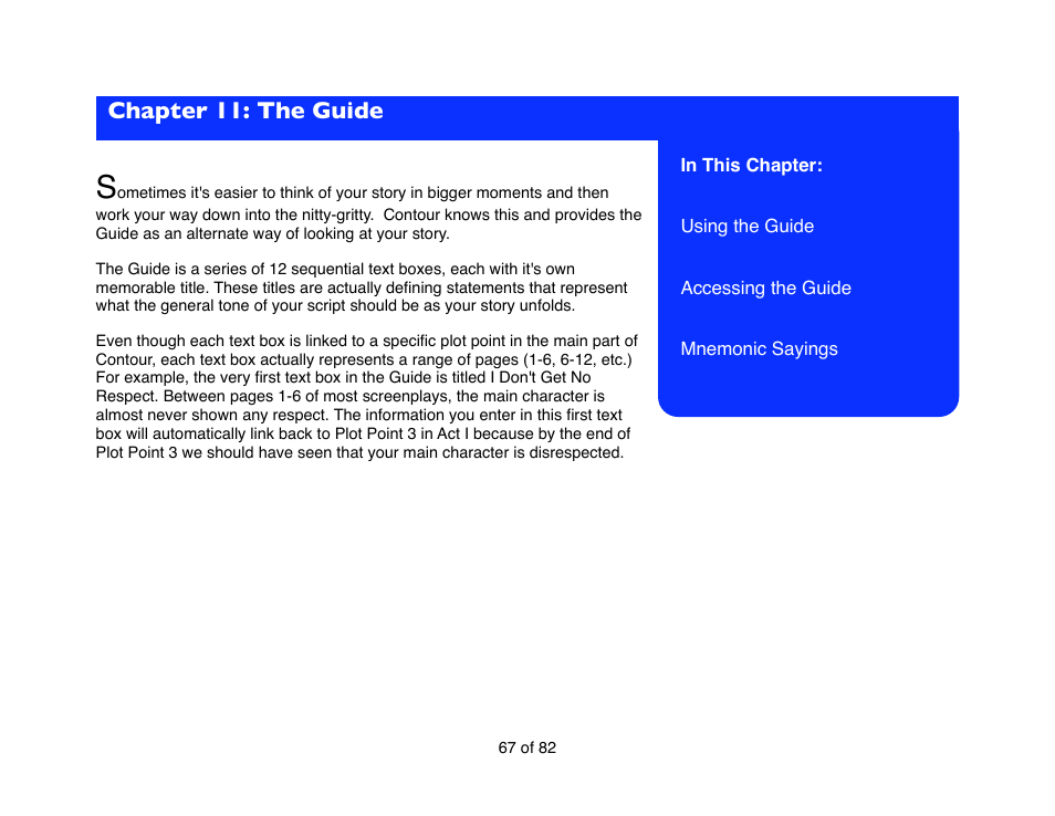 Chapter 11: the guide | Mariner Software Contour for Mac User Manual | Page 67 / 82