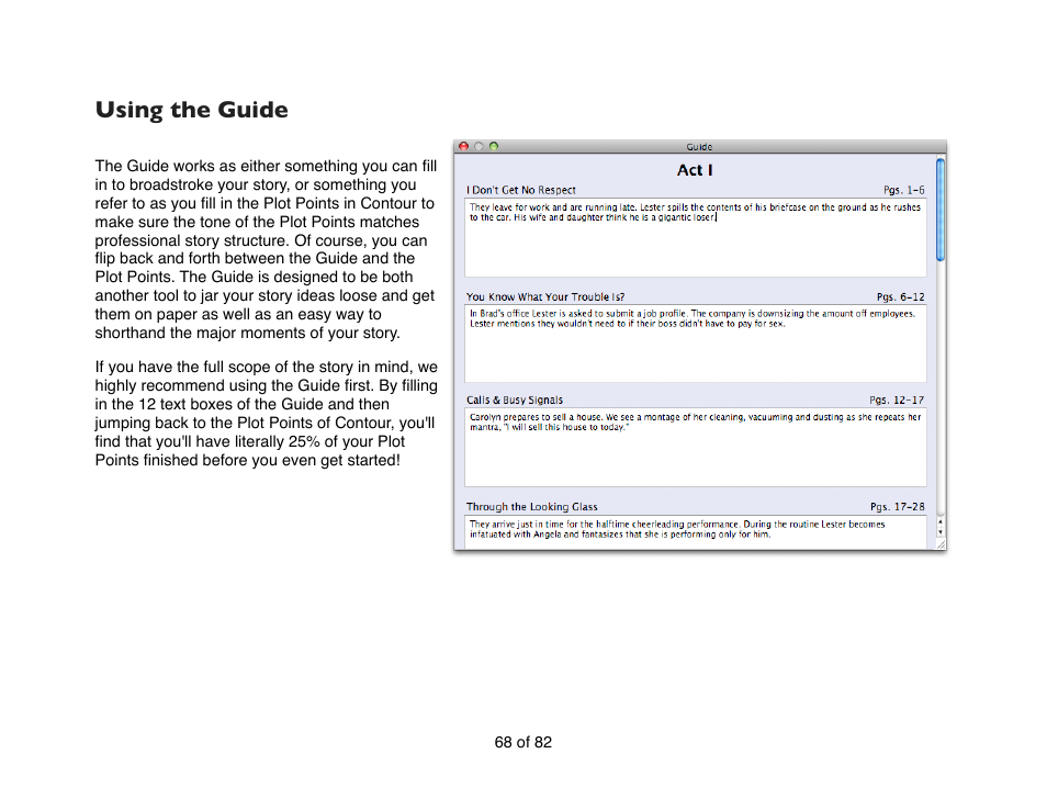 Using the guide | Mariner Software Contour for Mac User Manual | Page 68 / 82