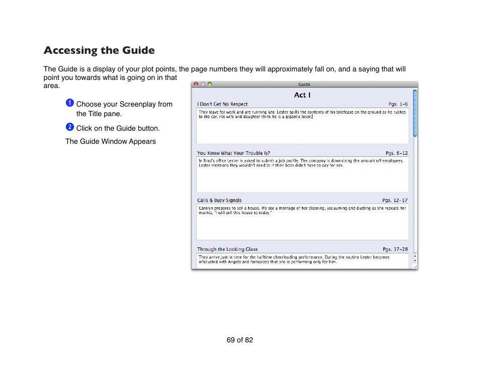 Accessing the guide | Mariner Software Contour for Mac User Manual | Page 69 / 82