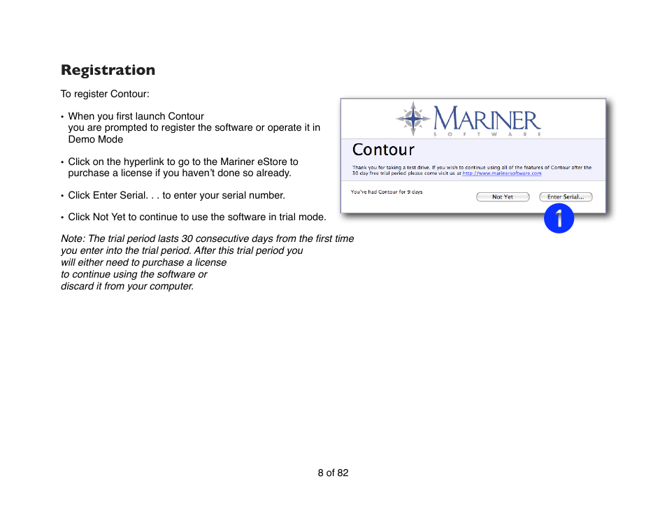 Registration | Mariner Software Contour for Mac User Manual | Page 8 / 82