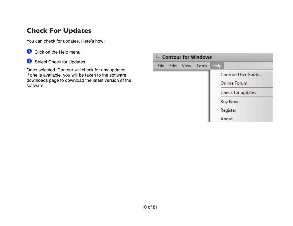 Check for updates | Mariner Software Contour for Windows User Manual | Page 10 / 81