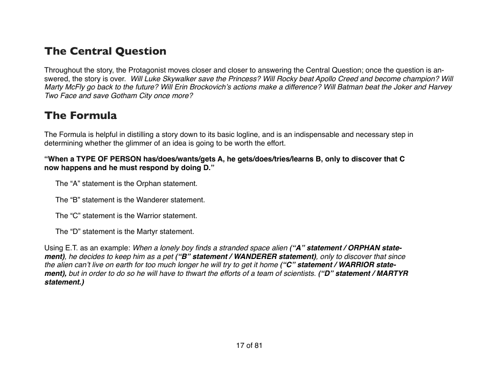 The central question, The formula | Mariner Software Contour for Windows User Manual | Page 17 / 81