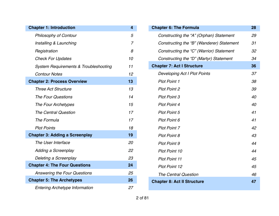 Mariner Software Contour for Windows User Manual | Page 2 / 81
