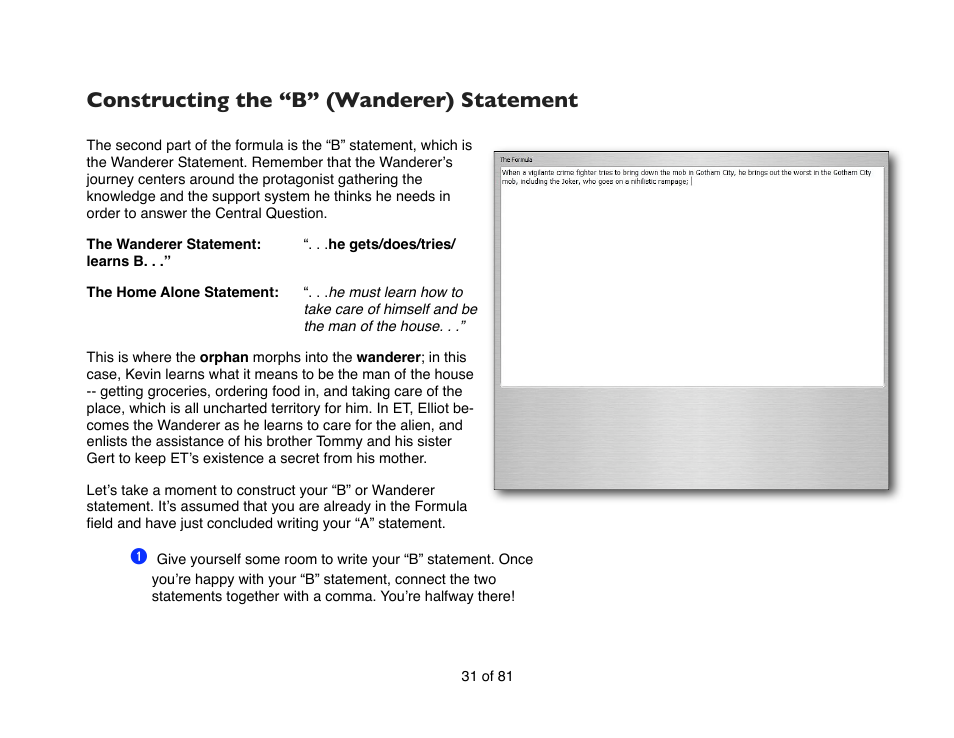 Constructing the “b” (wanderer) statement | Mariner Software Contour for Windows User Manual | Page 31 / 81