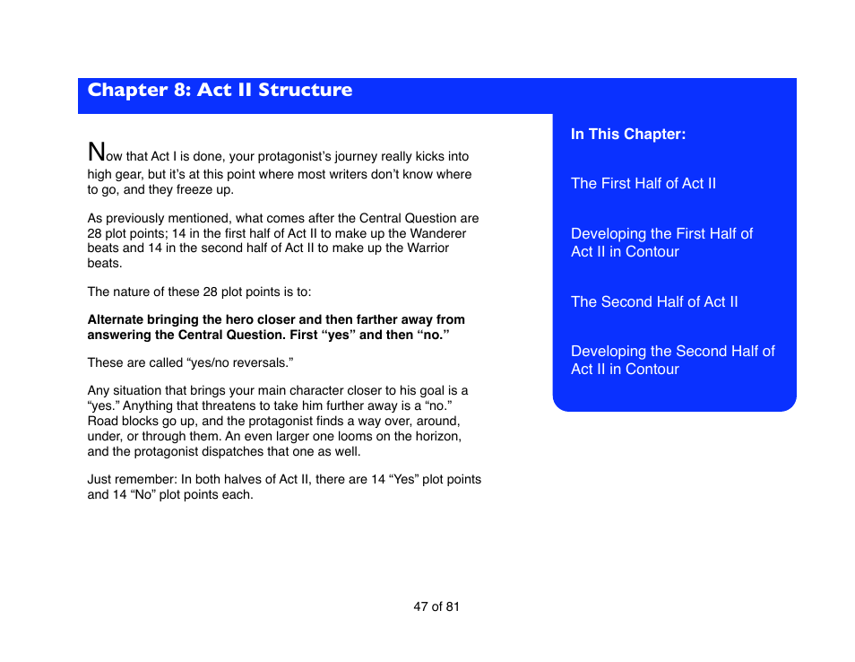 Chapter 8: act ii structure | Mariner Software Contour for Windows User Manual | Page 47 / 81