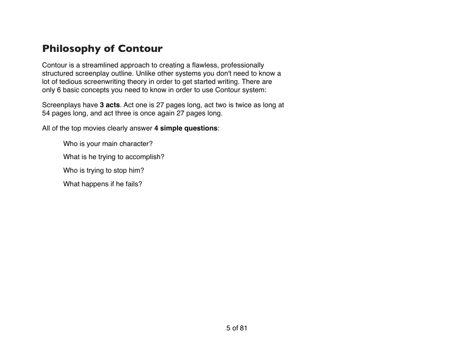 Philosophy of contour, Philosophy of | Mariner Software Contour for Windows User Manual | Page 5 / 81