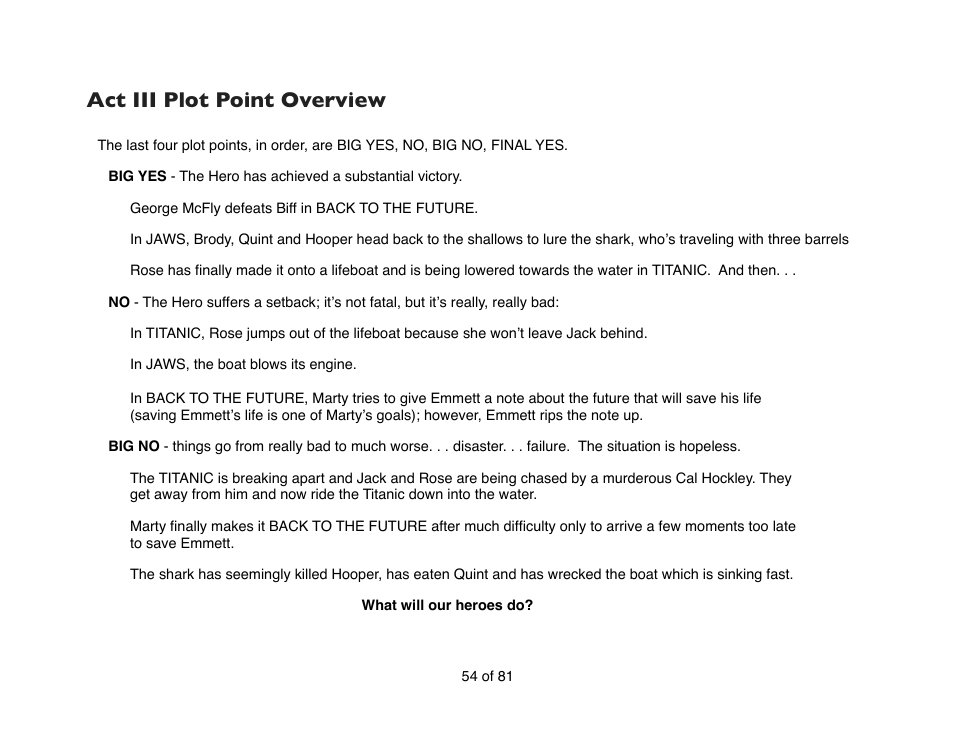 Act iii plot point overview | Mariner Software Contour for Windows User Manual | Page 54 / 81