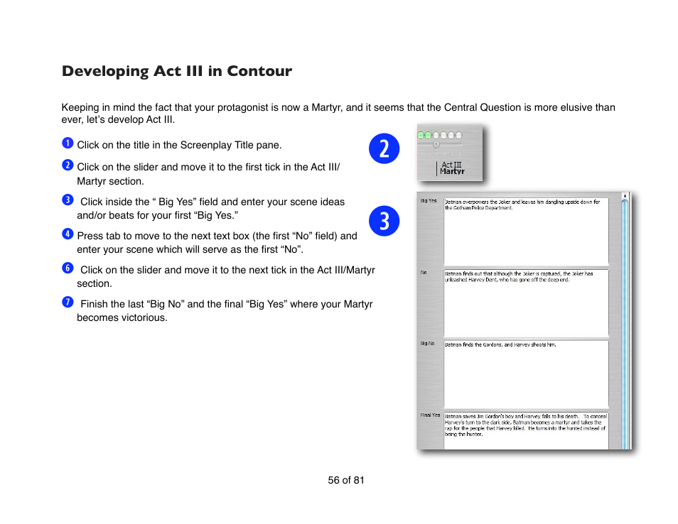 Developing act iii in contour | Mariner Software Contour for Windows User Manual | Page 56 / 81