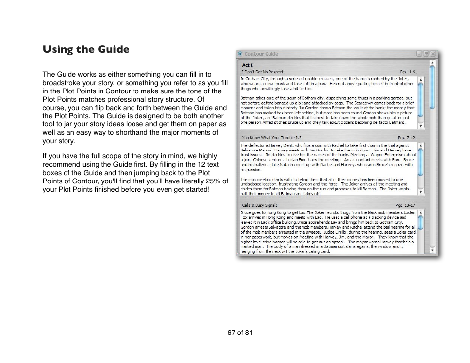 Using the guide | Mariner Software Contour for Windows User Manual | Page 67 / 81