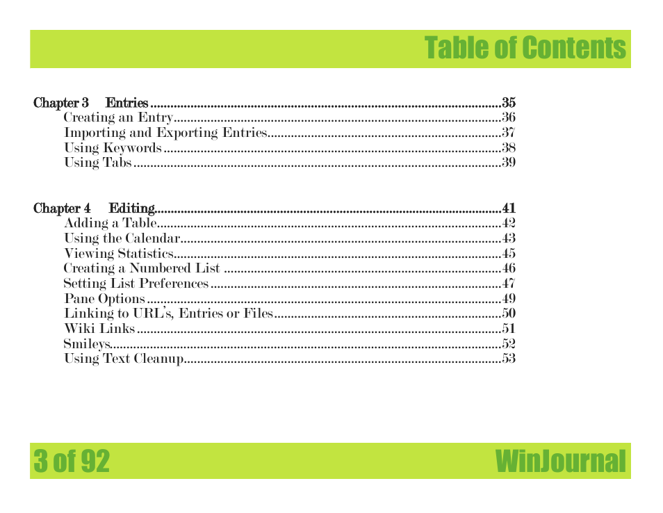 Mariner Software WinJournal for Windows User Manual | Page 3 / 92