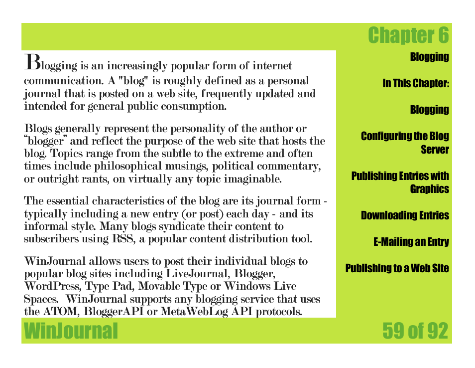 Chapter 6, Winjournal chapter 6, Winjournal 59 of 92 | Mariner Software WinJournal for Windows User Manual | Page 59 / 92
