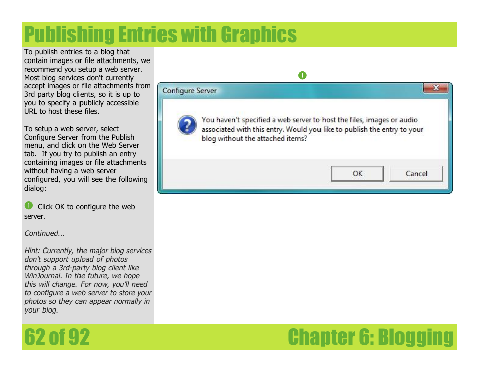 Publishing entries with graphics | Mariner Software WinJournal for Windows User Manual | Page 62 / 92