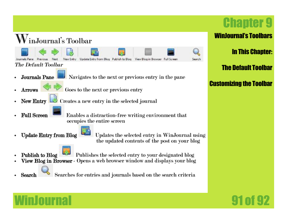 Chapter 9, Winjournal chapter 9, Winjournal 91 of 92 | Mariner Software WinJournal for Windows User Manual | Page 91 / 92