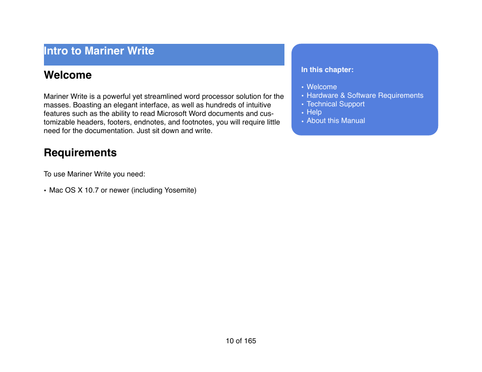 Mariner Software Mariner Write for Mac User Manual | Page 10 / 165
