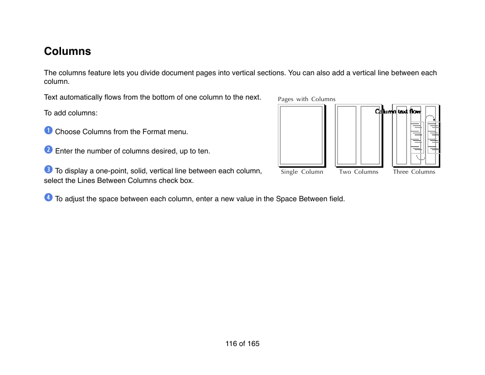 Columns | Mariner Software Mariner Write for Mac User Manual | Page 116 / 165