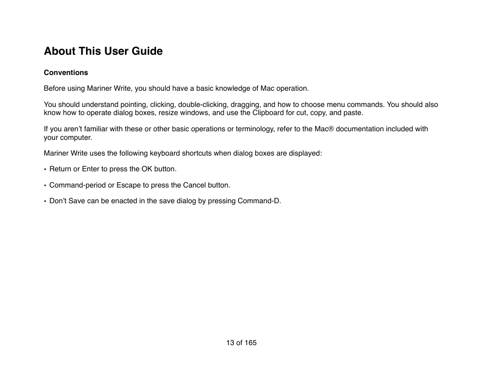 About this user guide | Mariner Software Mariner Write for Mac User Manual | Page 13 / 165