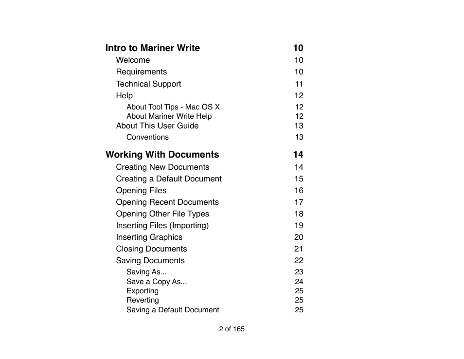 Mariner Software Mariner Write for Mac User Manual | Page 2 / 165