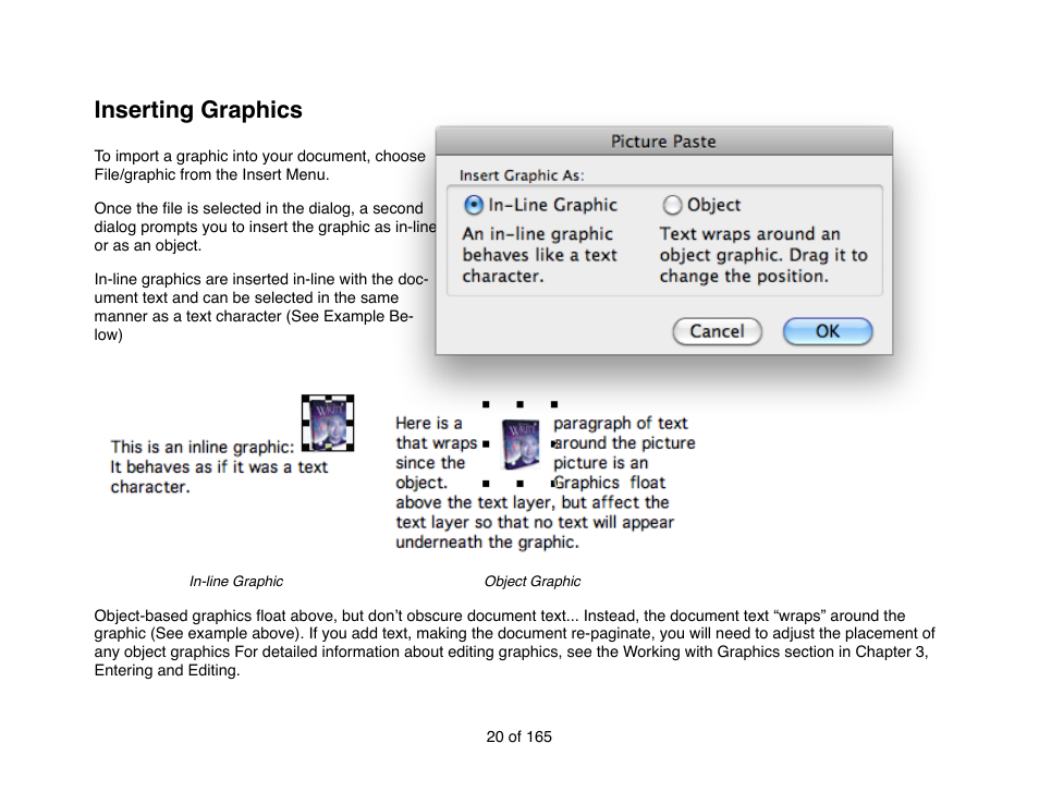 Inserting graphics | Mariner Software Mariner Write for Mac User Manual | Page 20 / 165