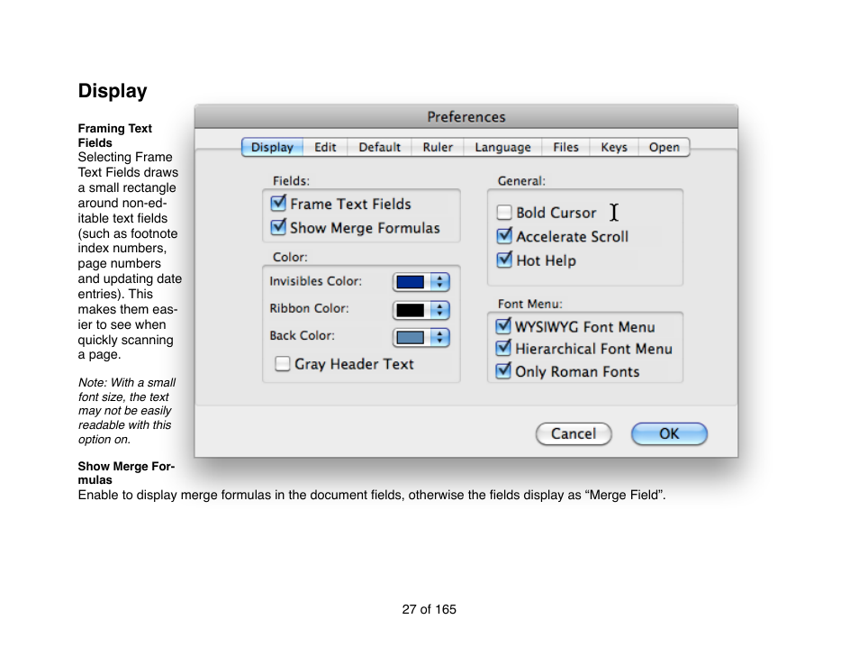 Display | Mariner Software Mariner Write for Mac User Manual | Page 27 / 165