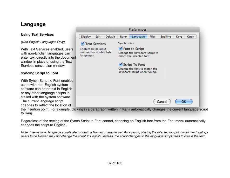 Language | Mariner Software Mariner Write for Mac User Manual | Page 37 / 165