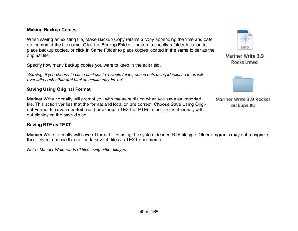 Mariner Software Mariner Write for Mac User Manual | Page 40 / 165