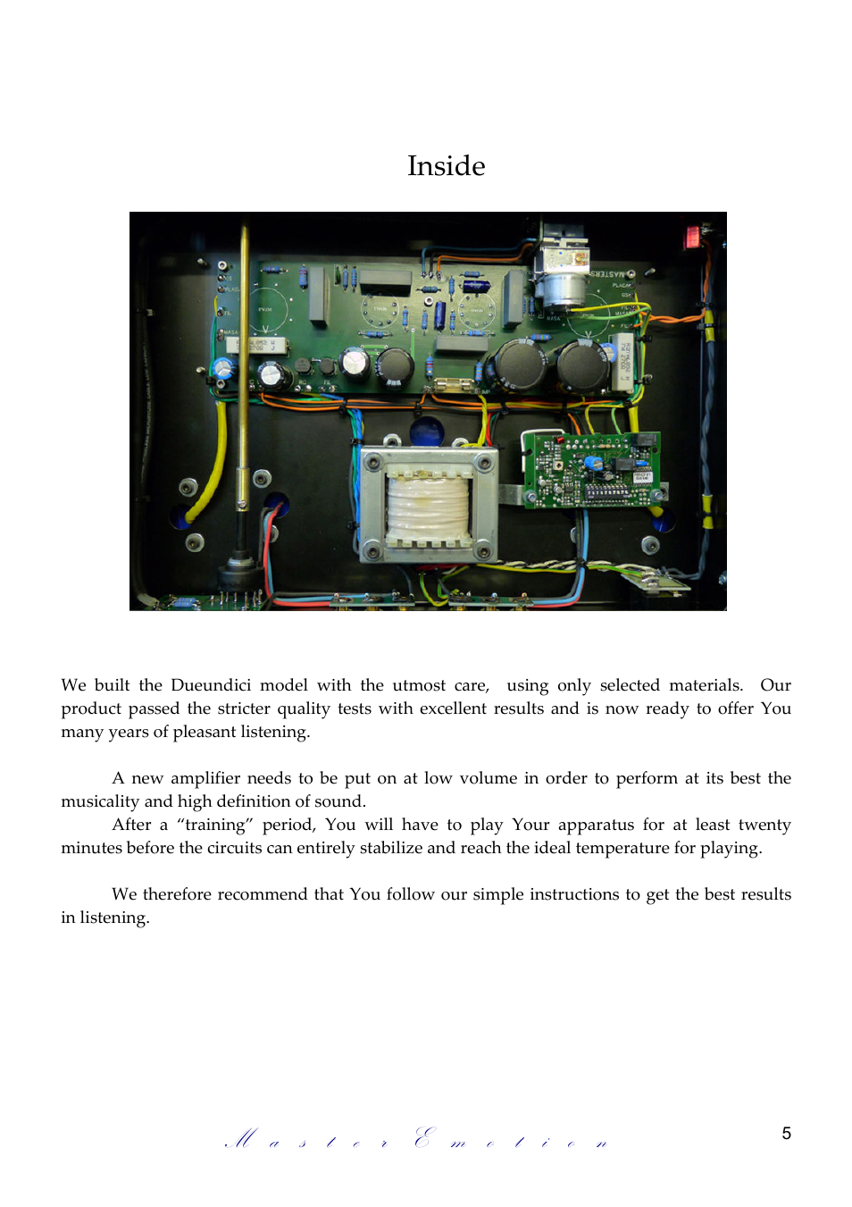 Inside | Mastersound Dueundici User Manual | Page 5 / 12
