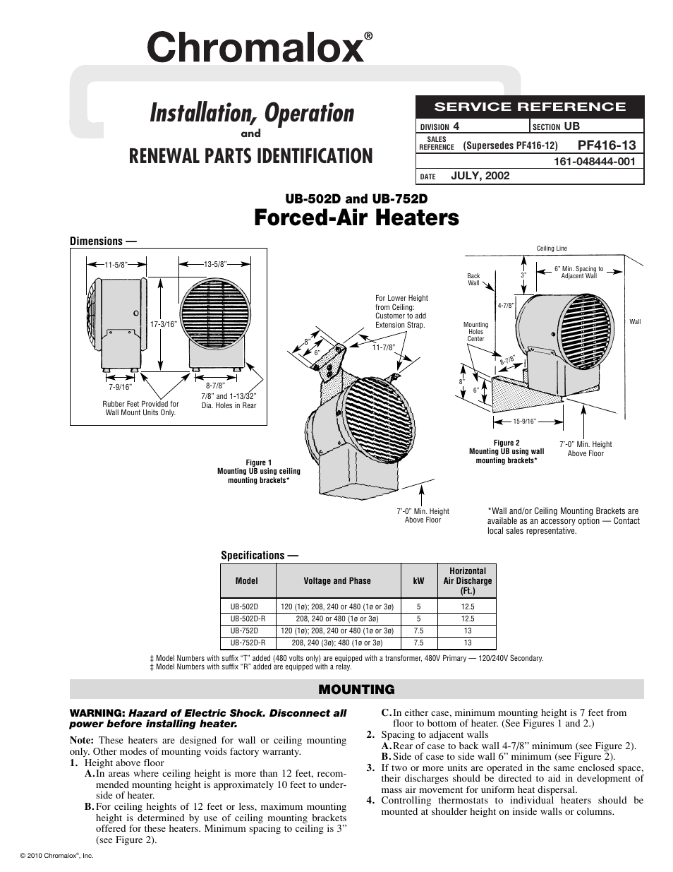 Chromalox UB-502D User Manual | 6 pages