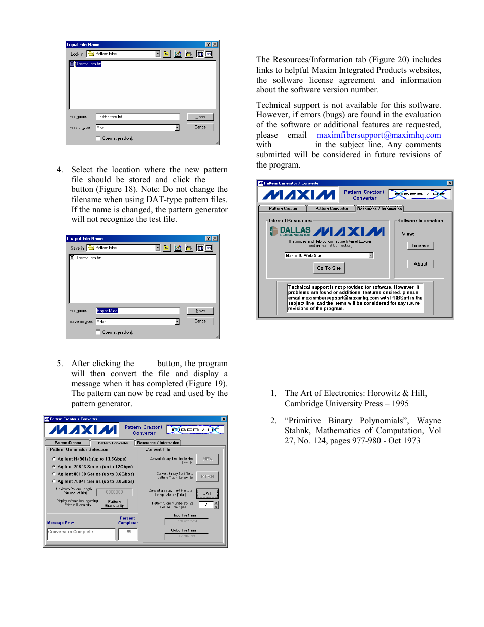 4 resources/information, References | Maxim Integrated HFAN-09.5.0: Pattern Creator/Converter Software User Manual | Page 8 / 8